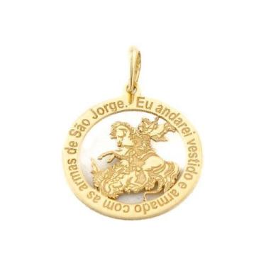 Imagem de Pingente São Jorge Guerreiro 1.4 Ouro 18k Belíssima Joia, Dourado