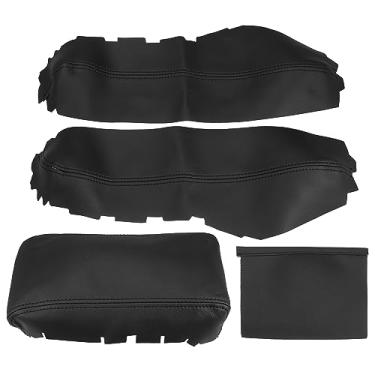 Imagem de X AUTOHAUX 3 peças/conjunto de substituição de almofada protetora de braço para console de couro de microfibra para Honda Civic 10ª geração 2016 2017 2018 2019 2020 caixa central preta com linha preta