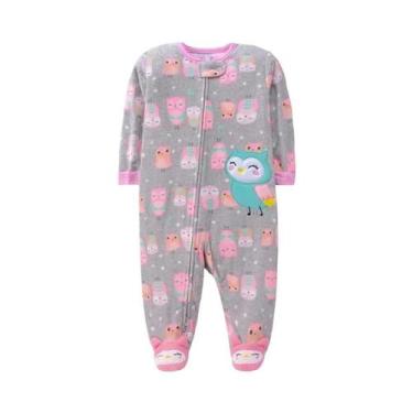 Imagem de Macacão de Bebê Recém-Nascido - Velo Quentinho com Design de Desenhos 