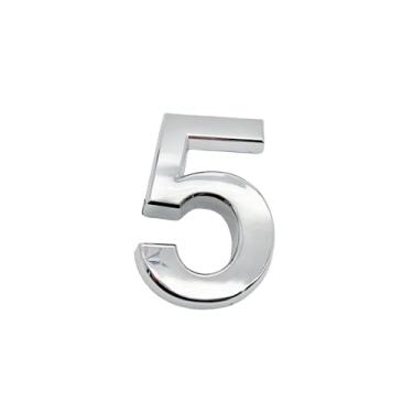 Imagem de NumRealm Número da casa, números de caixa de correio de porta, endereço 3D à prova d'água casa apartamento hotel autoadesivo sinalização, prata - 5