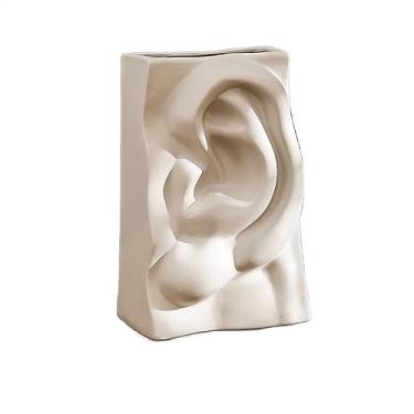 Imagem de WUHUQN Vaso de flores vasos de cerâmica criativos, decorações de artesanato doméstico, vasos de flores faciais, decorações de vaso de arte humana, vaso de sala de estar para arranjo floral