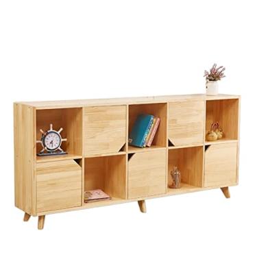 Imagem de Estante de madeira maciça, estante de livros de estudante infantil doméstica, armário baixo de sala de estar simples (cor: 106 x 30 x 83 cm) (175 x 30 x 83 cm com porta)