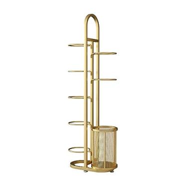 Imagem de ZDJZMGZ Suporte de basquete, suporte de bola de garagem, suporte de exibição vertical, rack de armazenamento de bola esportiva, adequado para salão de basquete, salão de badminton, ouro-140 cm