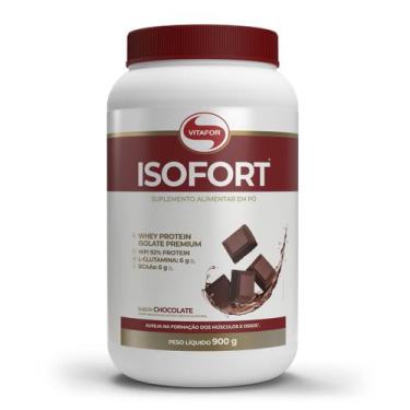 Imagem de Whey Protein Isolado Premium Isofort (900g) Vitafor, Chocolate