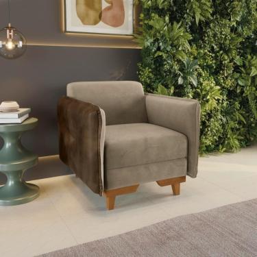 Imagem de Poltrona Belinda Kappesberg Veludo Deluxe Bege