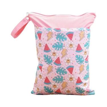 Imagem de Bolsa Impermeável Reutilizável 30x40CM Com Zíper Para Fraldas De Bebê 