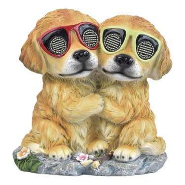 Imagem de KiBcsLic Estátua de jardim solar com olhos giratórios que piscam, luminária paisagística, lindo artesanato, presente, decoração de jardim, para