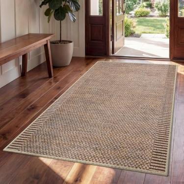 Imagem de QiCaiJia Tapete de entrada 7,5 x 12,5 cm, tapete de entrada lavável antiderrapante para embaixo da porta, tapetes finos e macios para lavanderia e cozinha, brilho noturno