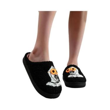 Imagem de Pantufas De Pelúcia Bordadas Com Padrão De Palhaço De Terror De Hallow