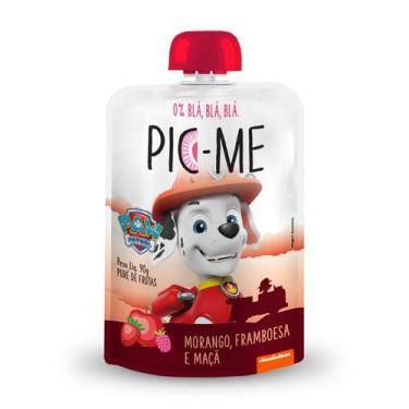 Imagem de Purê de Frutas Paw Patrol Morango, Framboesa e Maçã Sem Açúcar Pic Me 