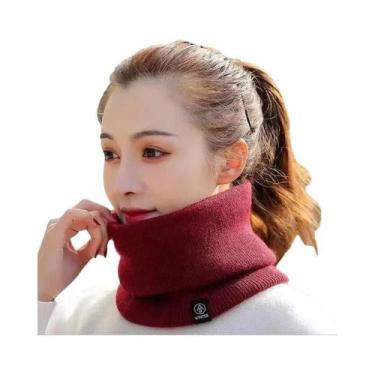 Imagem de Cachecol Feminino De Inverno Em Pelúcia E Lã, Aquecedor De Pescoço, Go