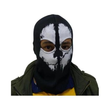 Imagem de Balaclava De Rosto Inteiro 100% Algodão Com Estampa De Caveira, Máscar