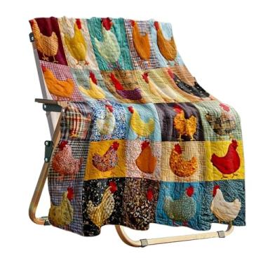 Imagem de Manta de galinha - Colcha macia e respirável lavável à máquina - Cobertor de galo - para casa, interior, quarto, sofá, cama, família, amigo, piquenique, aniversários