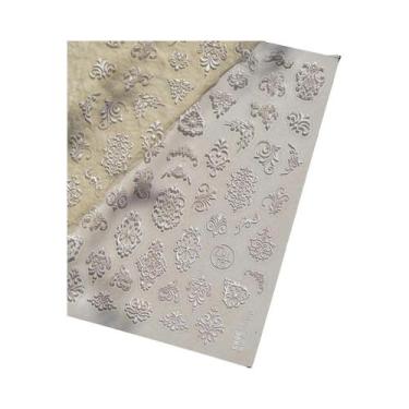 Imagem de Adesivo De Unha 5D Colorido Boêmio Com Coração, Lua, Pérola E Strass, 