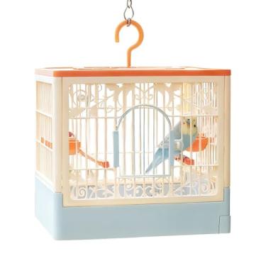 Imagem de Gaiola de pássaro | Casa com poleiro e bandeja removível - Gaiola de pássaro para periquito | para periquito canário, arara, calopsita, alimentação, forrageamento, jardim, quintal