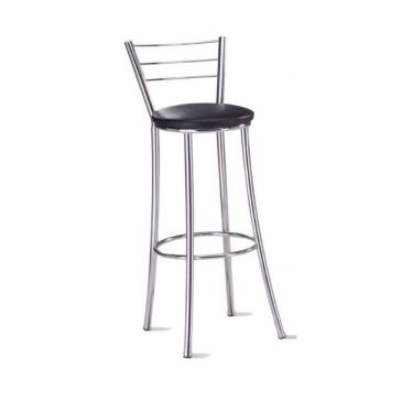 Imagem de Banqueta Para Bancada Cromada Altura Média Preto