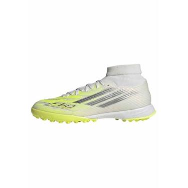 Imagem de Adidas Tênis feminino F50 Sparkfusion League Turf, Branco/ferro metálico/amarelo, 38