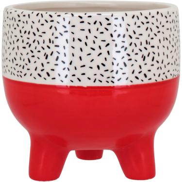 Imagem de Cachepô de Cerâmica 15x16x16cm Vermelho