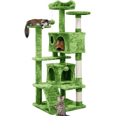 Imagem de Árbol para Gatos Yaheetech Torre de 137 cm con Condominio, Postes para