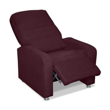 Imagem de Poltrona Do Papai Confortável Suede Bordô Sistema Inclinavel reclinave
