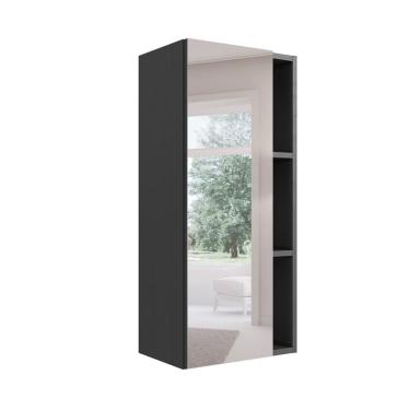 Imagem de Armário de Banheiro com Espelho Grace 1 Porta Grafite