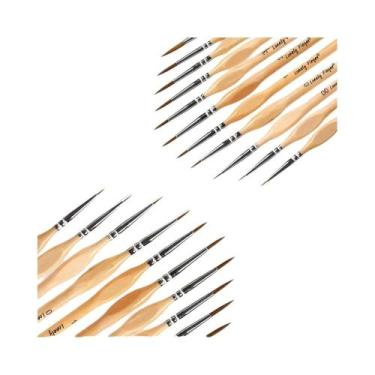 Imagem de Conjunto De Pincéis De Pintura De Ponta Fina Preta Para Pintura De Mod