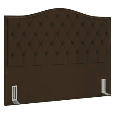 Imagem de Cabeceira Cama Box Casal King 195cm Siena P02 Suede Marrom - Mpozenato
