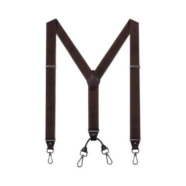 Imagem de Suspensórios Masculinos Reforçados Ajustáveis Com Elástico E 4 Ganchos