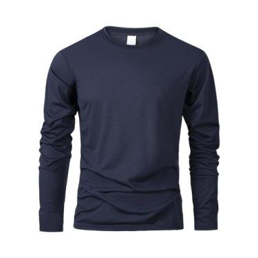 Imagem de Camisetas Masculinas De Manga Comprida Com Absorção De Umidade, Gola R