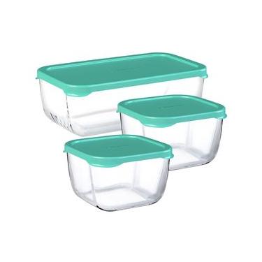 Imagem de Conjunto com 3 Potes Snowbox em Vidro Pasabahçe