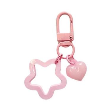 Imagem de Pingente De Chaveiro Acrílico Estrela Cereja Colorida 10pçs Com Argola