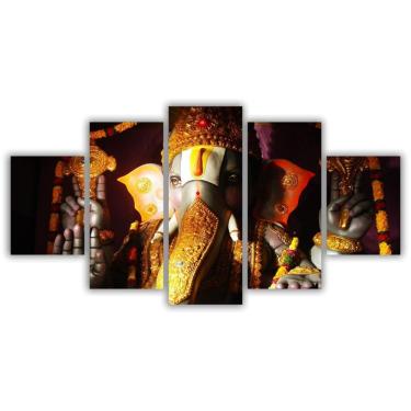 Imagem de Quadros Decorativos Mdf Lord Ganesha Faces Hindu Sala Quarto