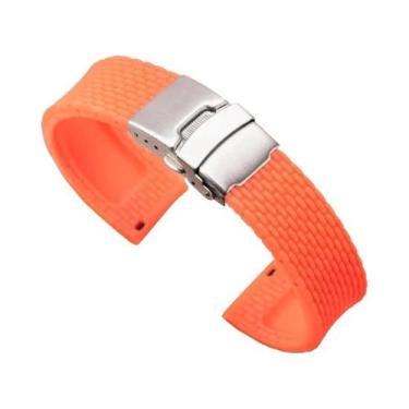 Imagem de Pulseira De Relógio Esportiva Unissex À Prova d'Água Em Silicone 18mm-