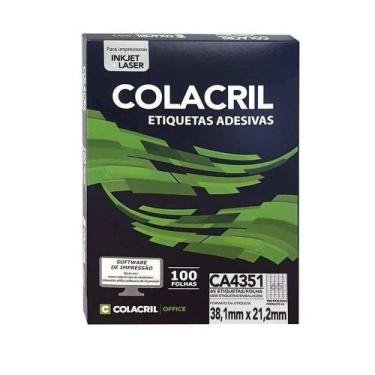 Imagem de Etiqueta Adesiva Colacril A4 CA4351 38,1x21,2mm C/6500