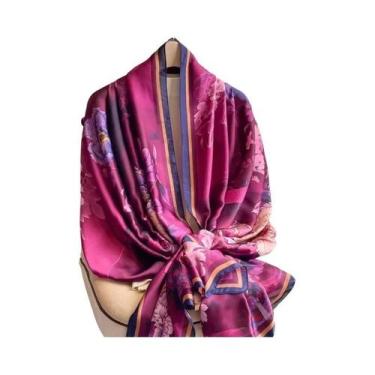 Imagem de Lenço de primavera feminino design de luxo material de poliéster lenço