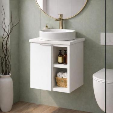Imagem de Gabinete de Banheiro 40cm Armário Suspenso MDF Rafaro - Rafaro Móveis