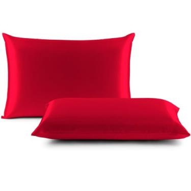 Imagem de 2 Fronhas Charmousse Seda Alto Brilho Anti Frizz Cetim - LuxBella, Ver