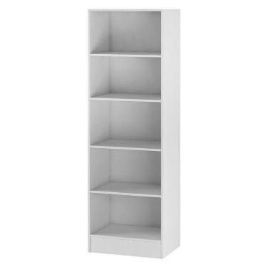 Imagem de Biblioteca Organa 20570 Moderno 4 Prateleiras MDF Branco para Organização de Livros e O...