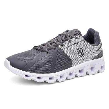Imagem de Tenis Esportivo Masculino Tecido Nylon Respiravel Cadarço Solado EVA Tecnologico Corrid...