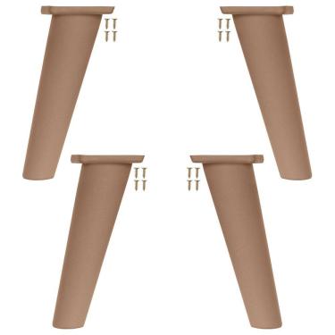 Imagem de Kit 4 Pé Retrô de Plástico Marrom Resistente para Móveis Cômoda Design Clássico e Fácil Instalação