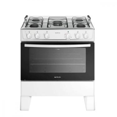 Imagem de Fogao 5 Bocas Preto com Mesa Inox Atlas Milao Plus Bivolt