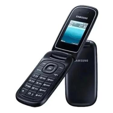 Imagem de Celular Flip Samsung 3G Simples Para Idosos - O Mais Completo, Preto