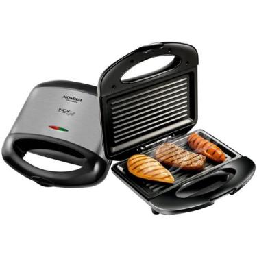 Imagem de Sanduicheira Mondial, Chapa Inox Grill Premium, 110V, Preto, 800W - S-