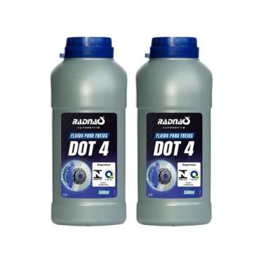 Imagem de Kit 2 Fluído Óleo De Freio Dot 4 Original Radnaq 500ml