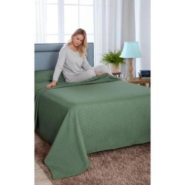 Imagem de Cobre Leito Casal Piquet Algodão Verde 2m x 2,20m - Congratulations St