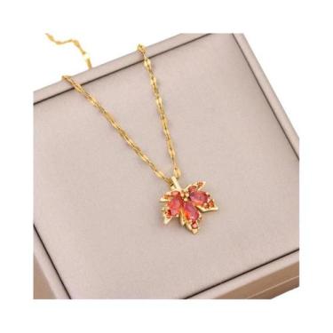 Imagem de Colar Feminino Com Pingente De Cristal De Zircônia Banhado a Ouro 18K,