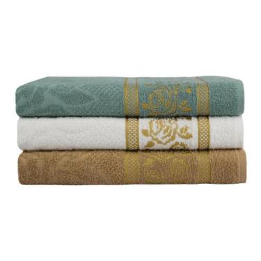 Imagem de Kit 3 Toalhas De Banho Atenas 70x150cm Banho Gigante Gramatura 440 Gra