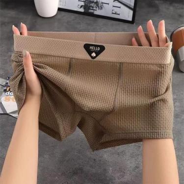 Imagem de Cuecas Boxer Masculinas plus Size De Seda Gelada, Respiráveis, Ajuste 