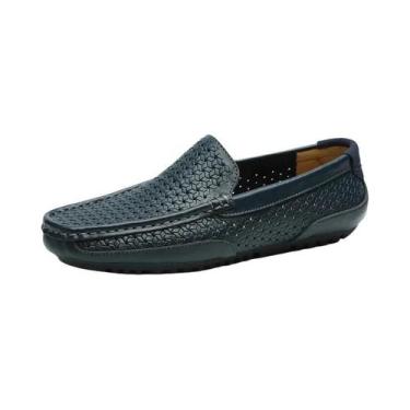 Imagem de Sapatos Casuais Masculinos De Verão Em Couro Genuíno Macio E Respiráve