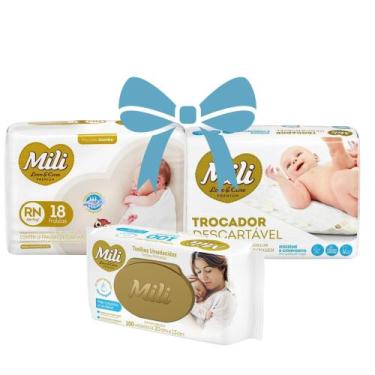 Imagem de Kit Chá de Bebê Fr RN Lenço Love C96 e trocador Mili - MILI S/A